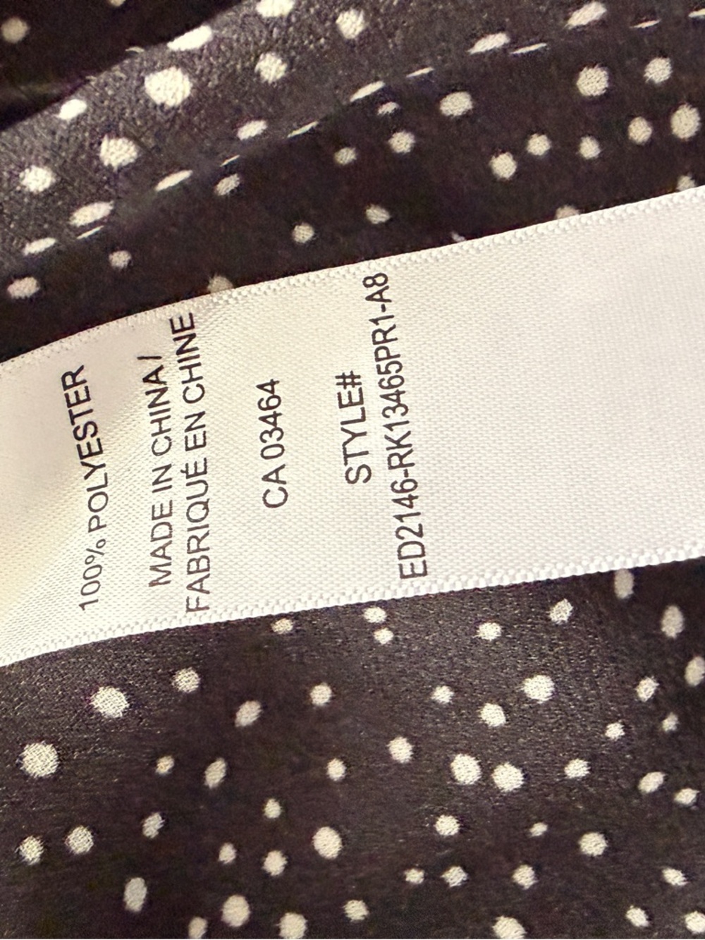 RICKIS BLACK AND WHITE POLKA DOT LIGHTWEIGHT RUFFLE FRONT TOP/BLOUSE, SIZE 4 - Picture 8 of 8